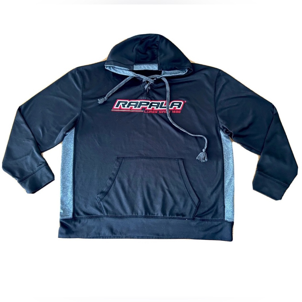 Black and Gray Men's RAPALA Hoodie Sz 2XL - 3XL See Measurements